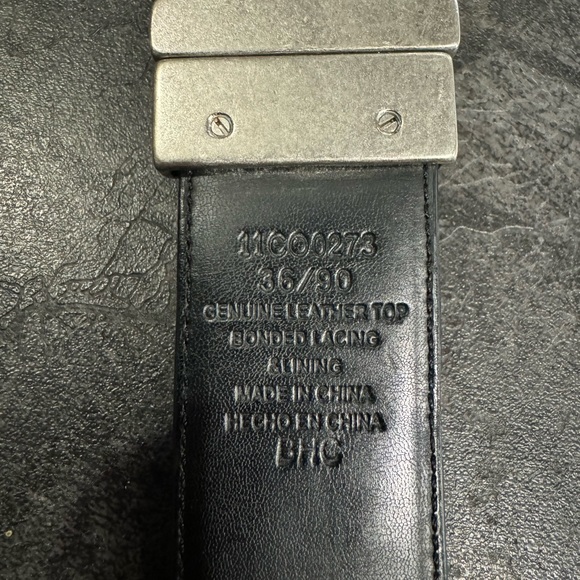 Columbia Men’s Brown and Black Genuine Leather Woven Trim Belt Size 36 - Picture 6 of 6